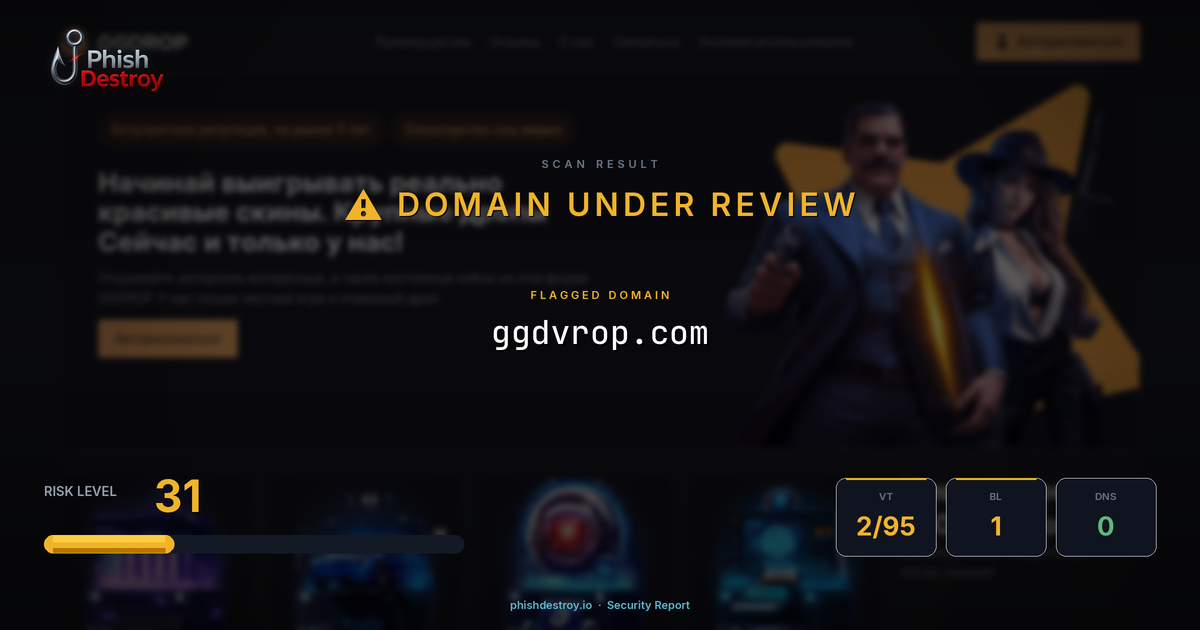 ggdvrop.com phishing report — threat analysis by PhishDestroy