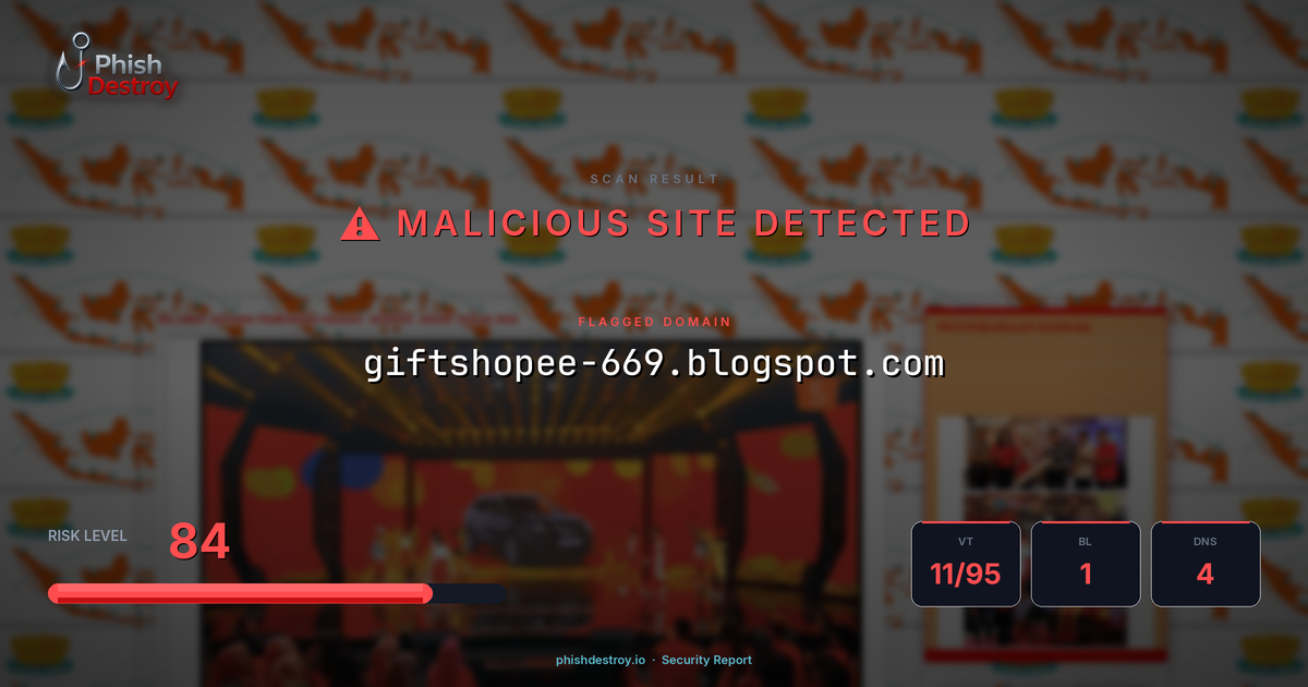 giftshopee-669.blogspot.com phishing report — threat analysis by PhishDestroy