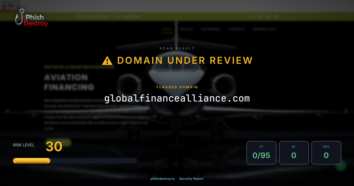 globalfinancealliance.com phishing report — threat analysis by PhishDestroy