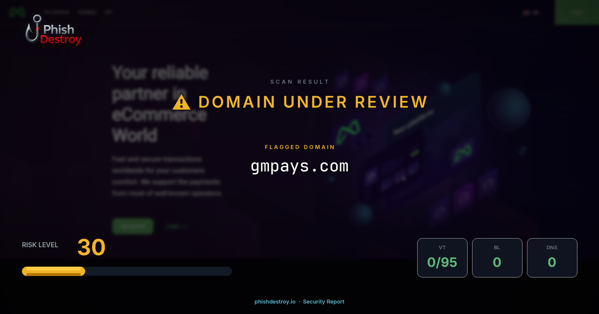 gmpays.com phishing report — threat analysis by PhishDestroy