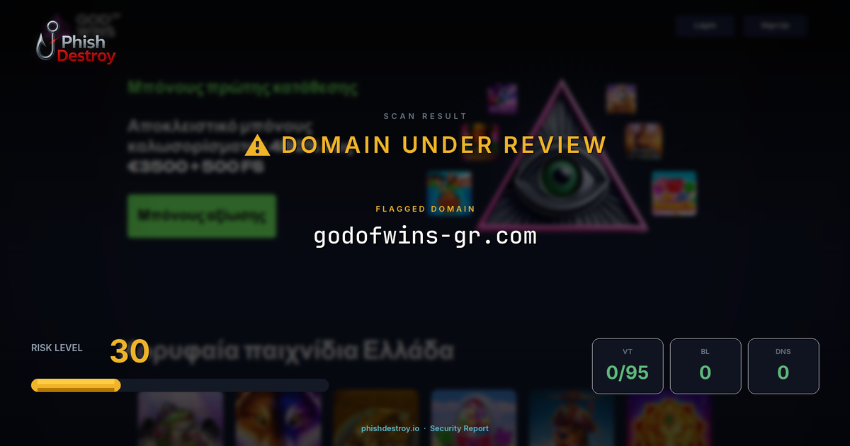 godofwins-gr.com phishing report — threat analysis by PhishDestroy