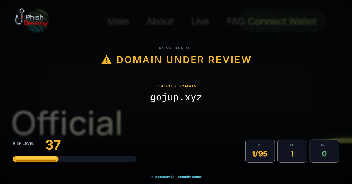 gojup.xyz phishing report — threat analysis by PhishDestroy