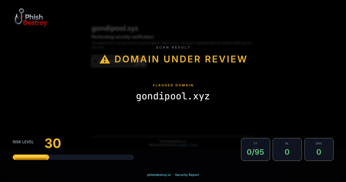 gondipool.xyz phishing report — threat analysis by PhishDestroy