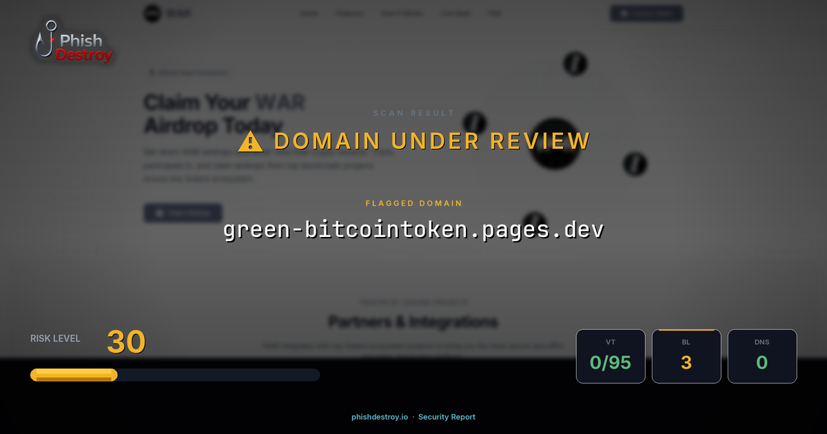green-bitcointoken.pages.dev phishing report — threat analysis by PhishDestroy