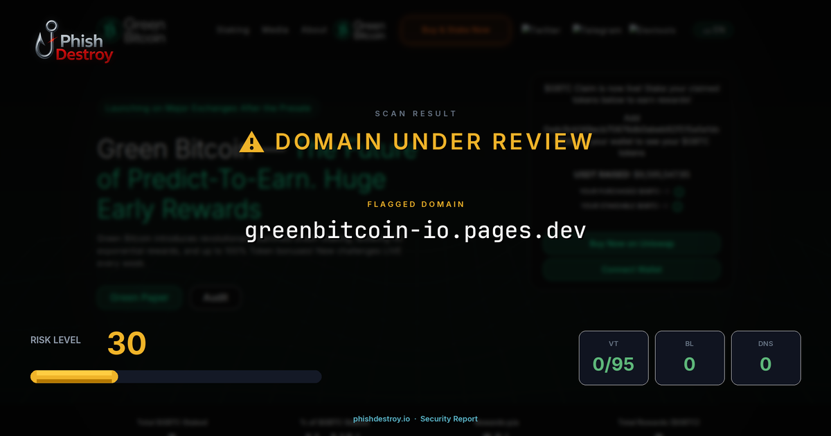 greenbitcoin-io.pages.dev phishing report — threat analysis by PhishDestroy