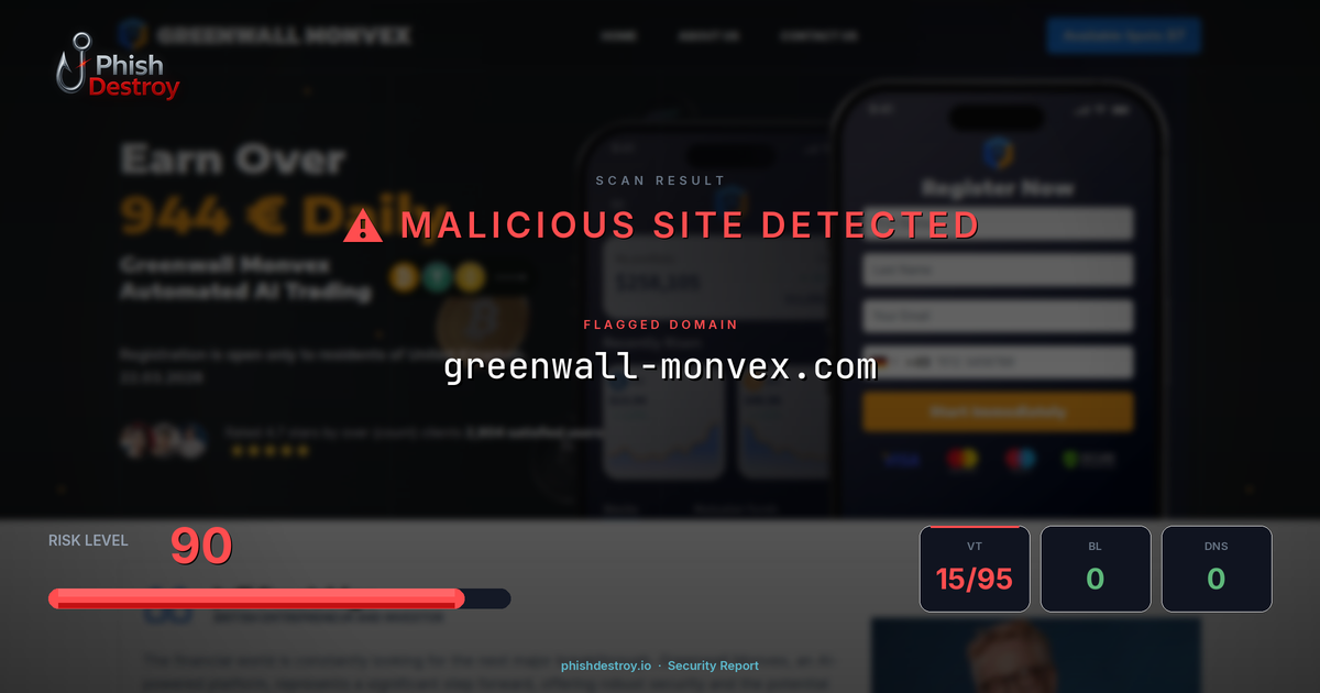 greenwall-monvex.com phishing report — threat analysis by PhishDestroy