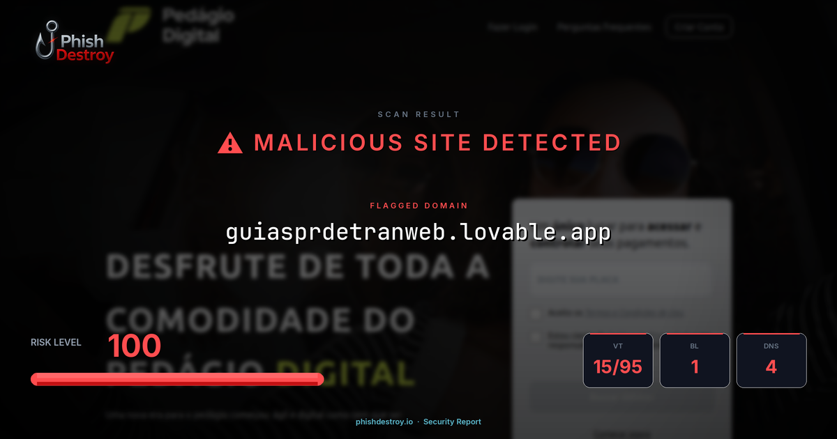 guiasprdetranweb.lovable.app phishing report — threat analysis by PhishDestroy