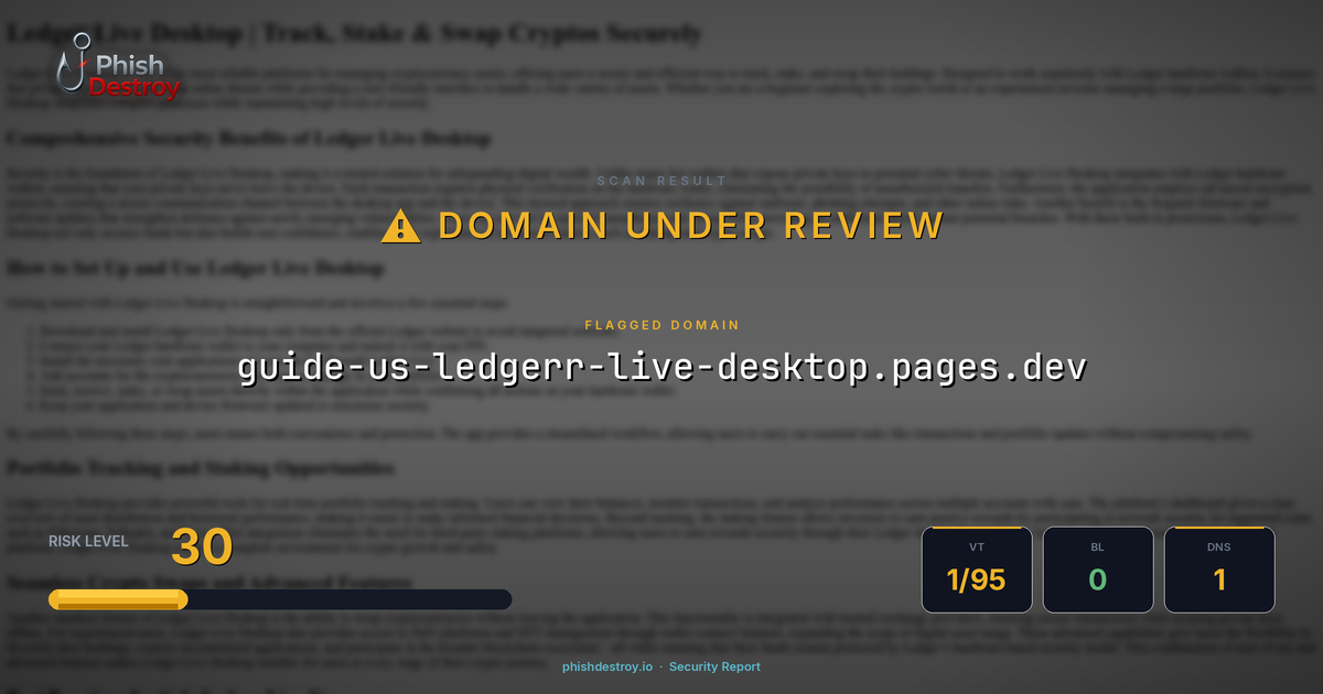 guide-us-ledgerr-live-desktop.pages.dev phishing report — threat analysis by PhishDestroy