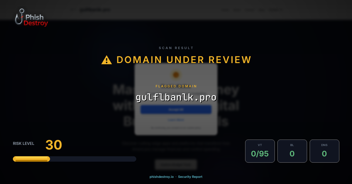 gulflbanlk.pro phishing report — threat analysis by PhishDestroy