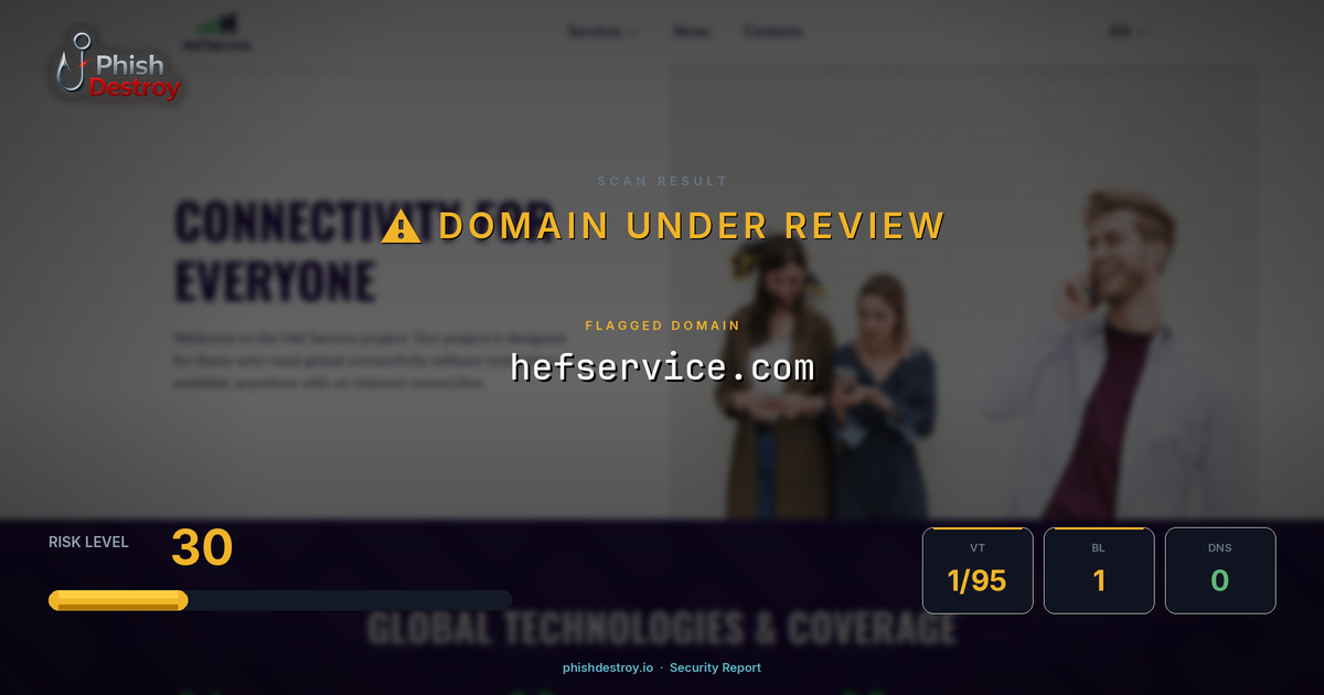 hefservice.com phishing report — threat analysis by PhishDestroy