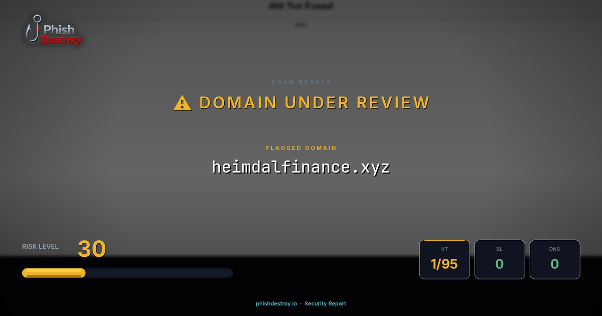 heimdalfinance.xyz phishing report — threat analysis by PhishDestroy