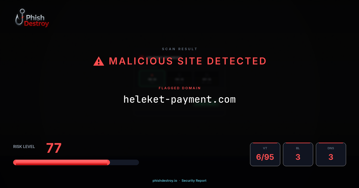 heleket-payment.com phishing report — threat analysis by PhishDestroy