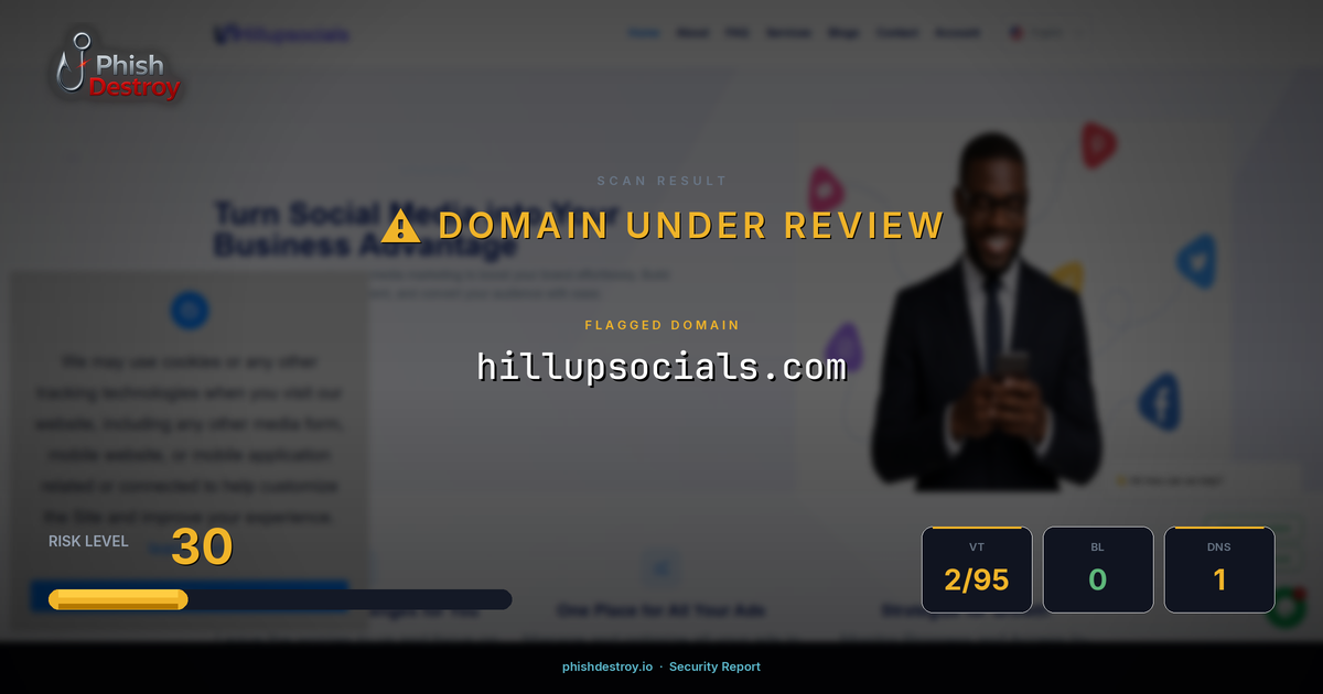 hillupsocials.com phishing report — threat analysis by PhishDestroy