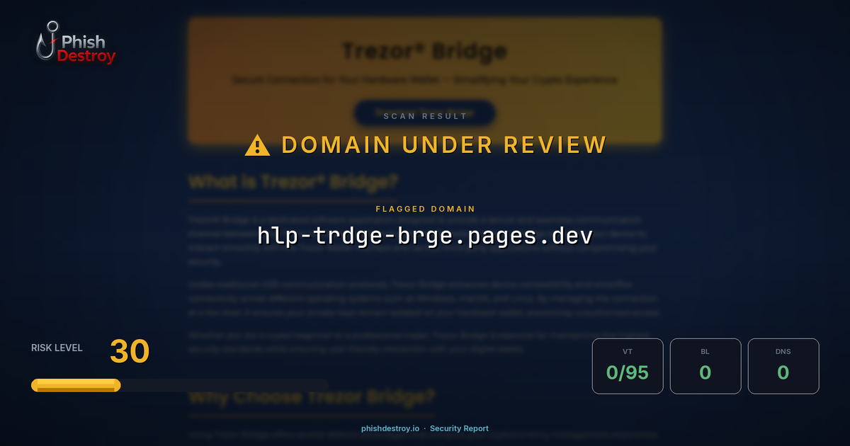 hlp-trdge-brge.pages.dev phishing report — threat analysis by PhishDestroy