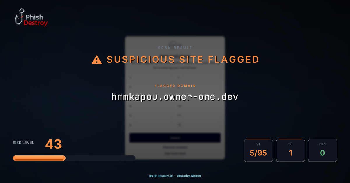 hmmkapou.owner-one.dev phishing report — threat analysis by PhishDestroy