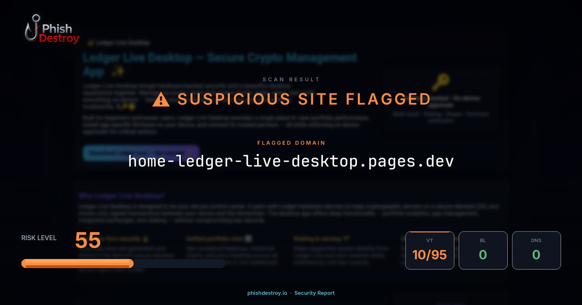home-ledger-live-desktop.pages.dev phishing report — threat analysis by PhishDestroy
