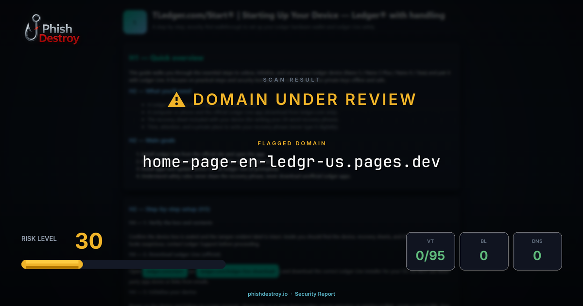 home-page-en-ledgr--us.pages.dev phishing report — threat analysis by PhishDestroy