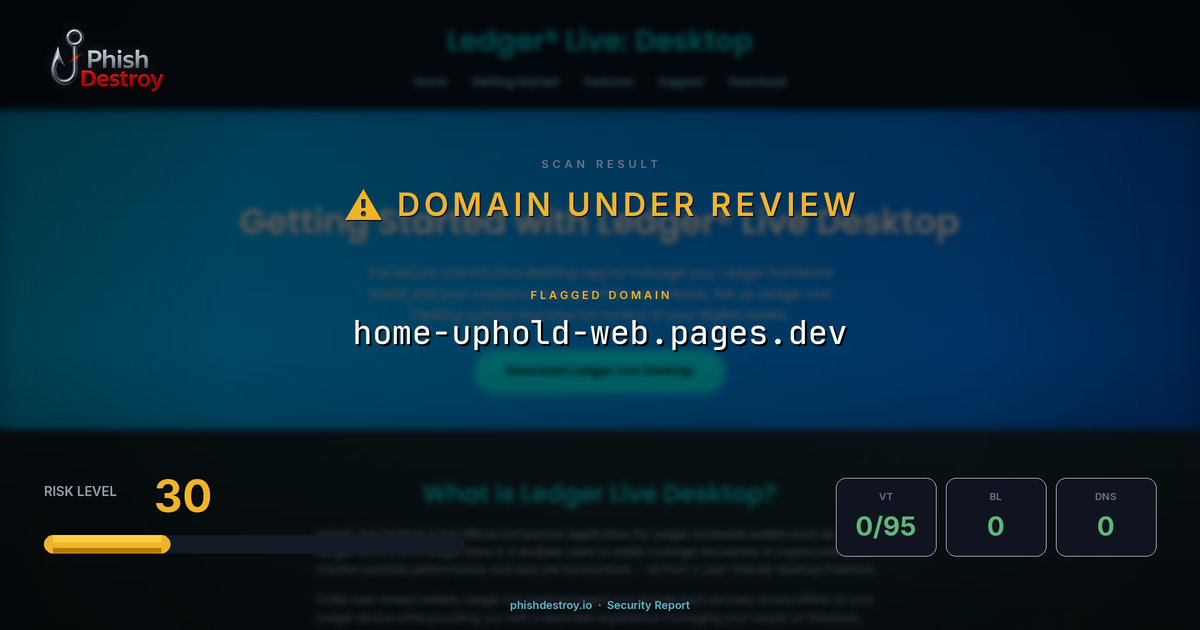home-uphold-web.pages.dev phishing report — threat analysis by PhishDestroy
