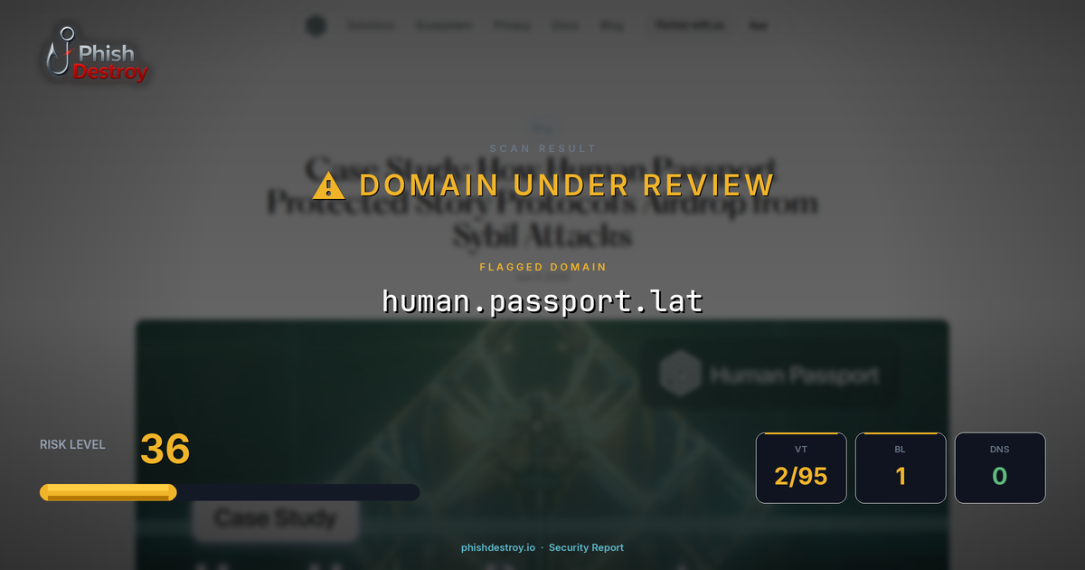 human.passport.lat phishing report — threat analysis by PhishDestroy
