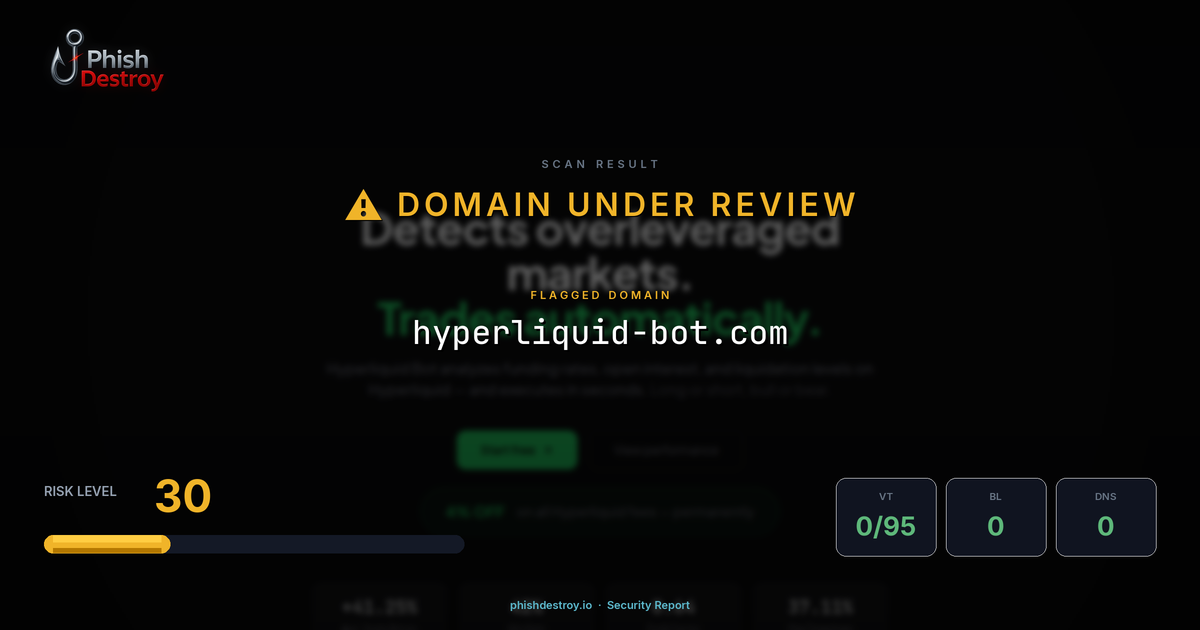 hyperliquid-bot.com phishing report — threat analysis by PhishDestroy