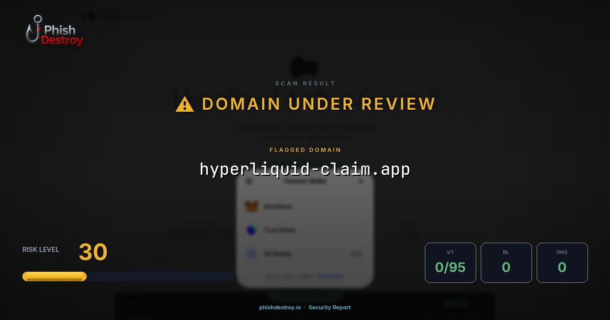 hyperliquid-claim.app phishing report — threat analysis by PhishDestroy