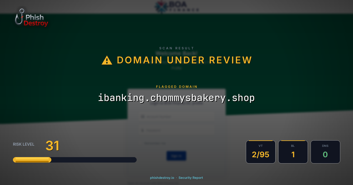 ibanking.chommysbakery.shop phishing report — threat analysis by PhishDestroy