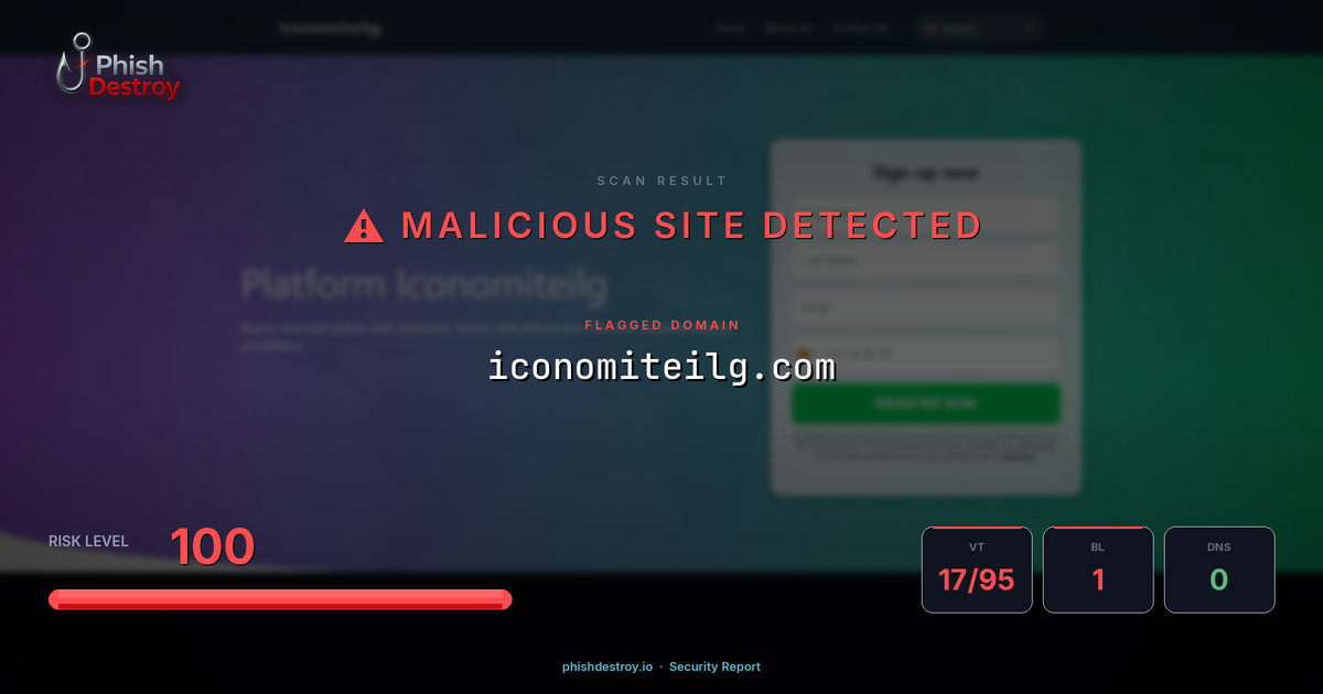 iconomiteilg.com phishing report — threat analysis by PhishDestroy