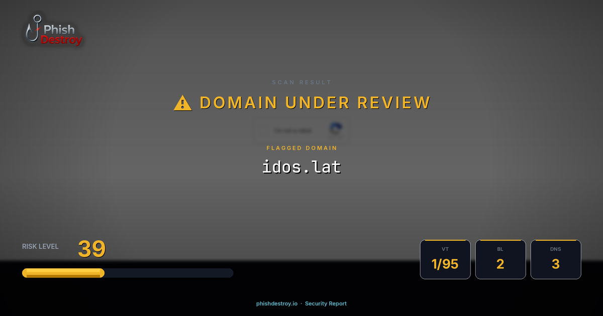 idos.lat phishing report — threat analysis by PhishDestroy