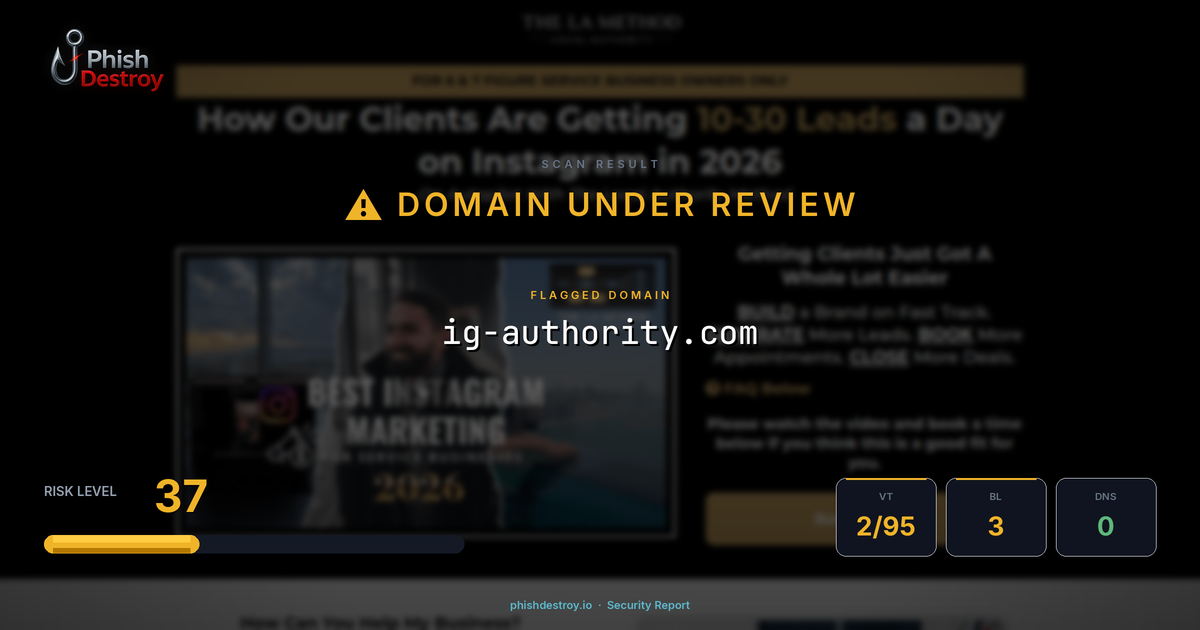 ig-authority.com phishing report — threat analysis by PhishDestroy