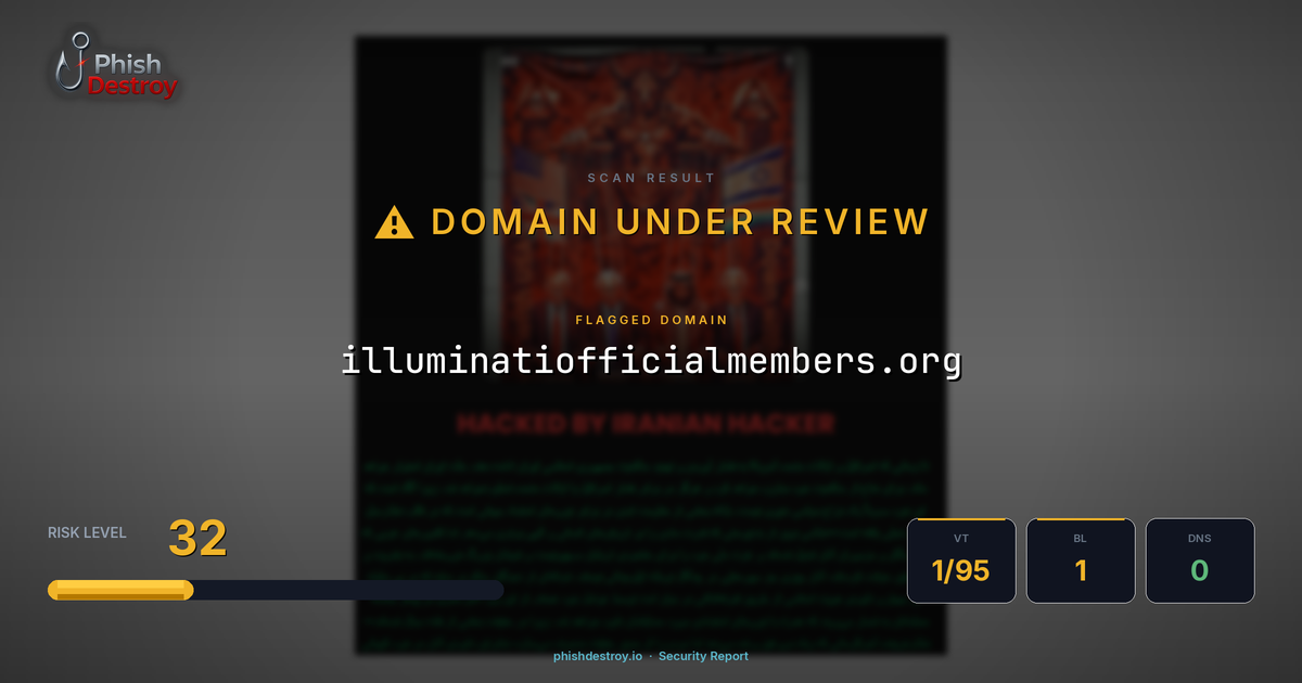 illuminatiofficialmembers.org phishing report — threat analysis by PhishDestroy