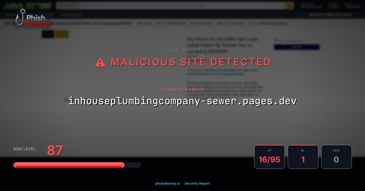 inhouseplumbingcompany-sewer.pages.dev phishing report — threat analysis by PhishDestroy