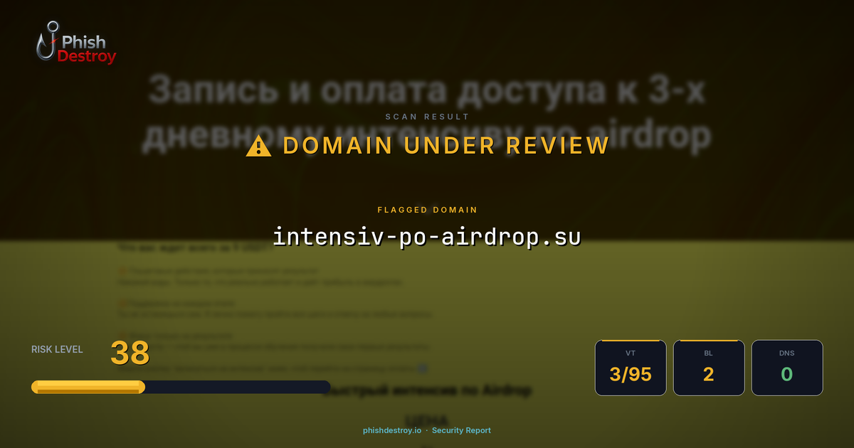 intensiv-po-airdrop.su phishing report — threat analysis by PhishDestroy