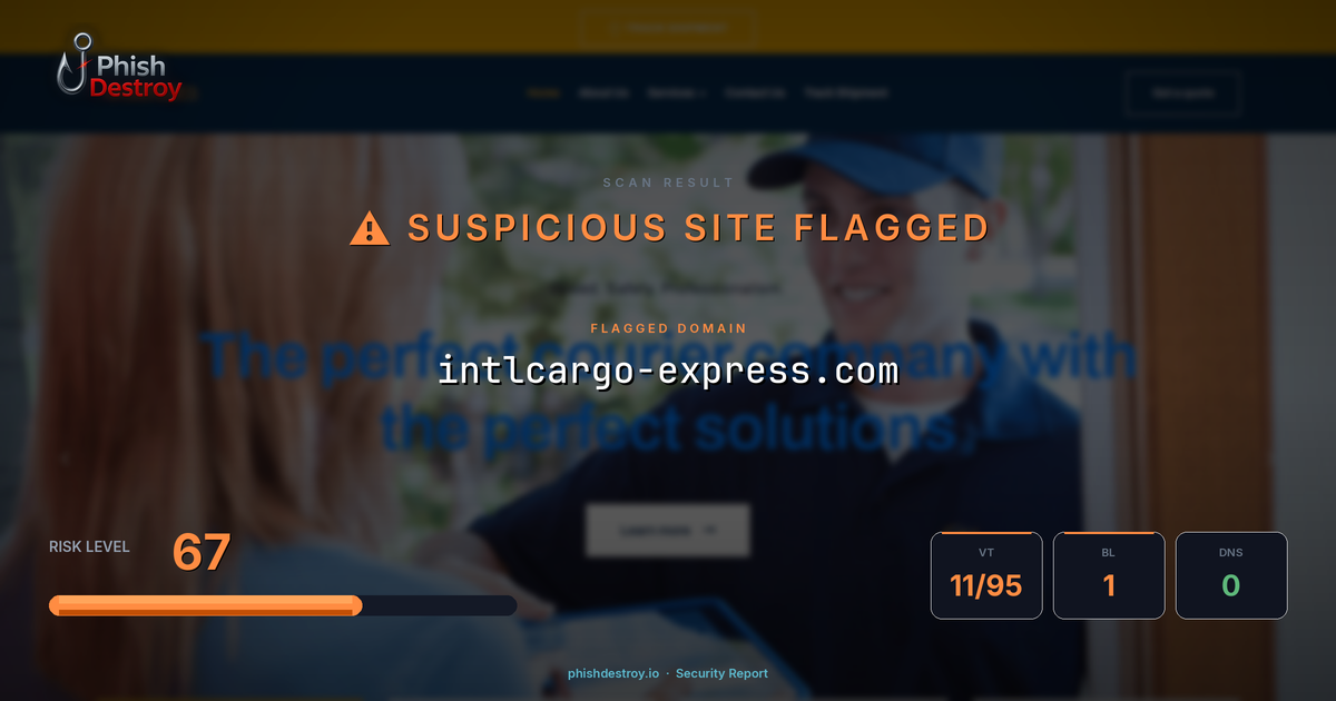 intlcargo-express.com phishing report — threat analysis by PhishDestroy