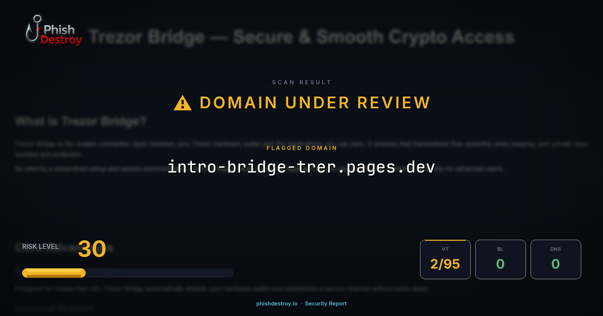 intro-bridge-trer.pages.dev phishing report — threat analysis by PhishDestroy