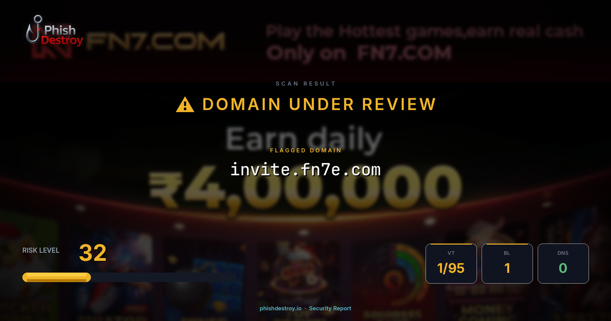 invite.fn7e.com phishing report — threat analysis by PhishDestroy