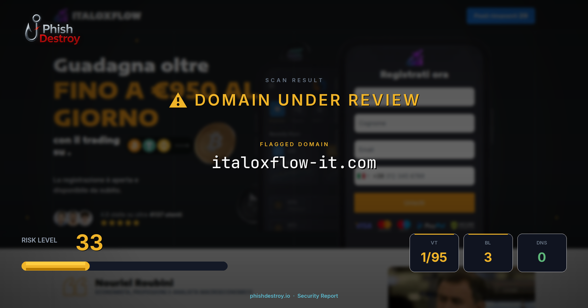 italoxflow-it.com phishing report — threat analysis by PhishDestroy