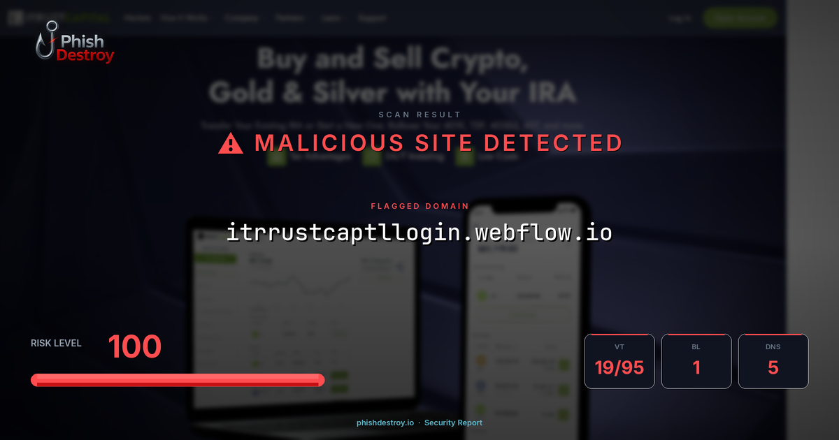 itrrustcaptllogin.webflow.io phishing report — threat analysis by PhishDestroy