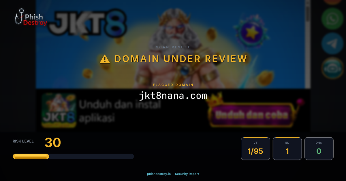 jkt8nana.com phishing report — threat analysis by PhishDestroy
