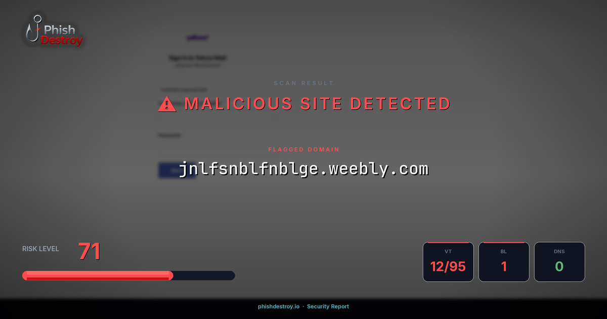 jnlfsnblfnblge.weebly.com phishing report — threat analysis by PhishDestroy