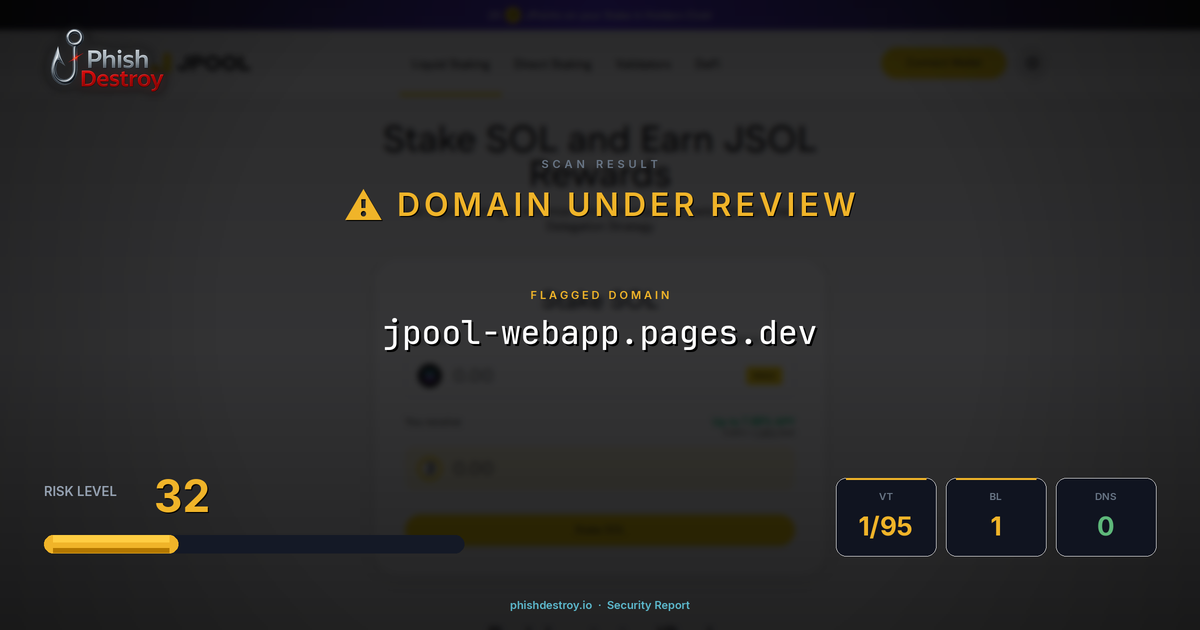 jpool-webapp.pages.dev phishing report — threat analysis by PhishDestroy