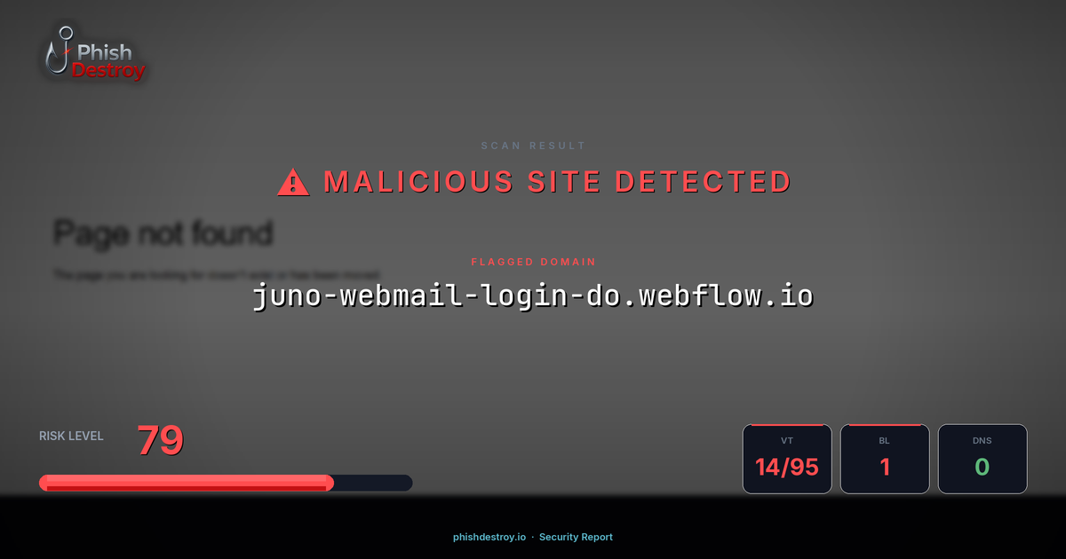 juno-webmail-login-do.webflow.io phishing report — threat analysis by PhishDestroy