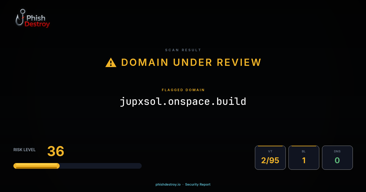 jupxsol.onspace.build phishing report — threat analysis by PhishDestroy
