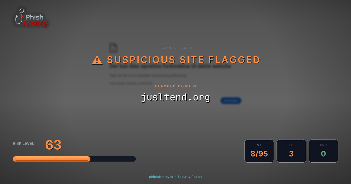 jusltend.org phishing report — threat analysis by PhishDestroy