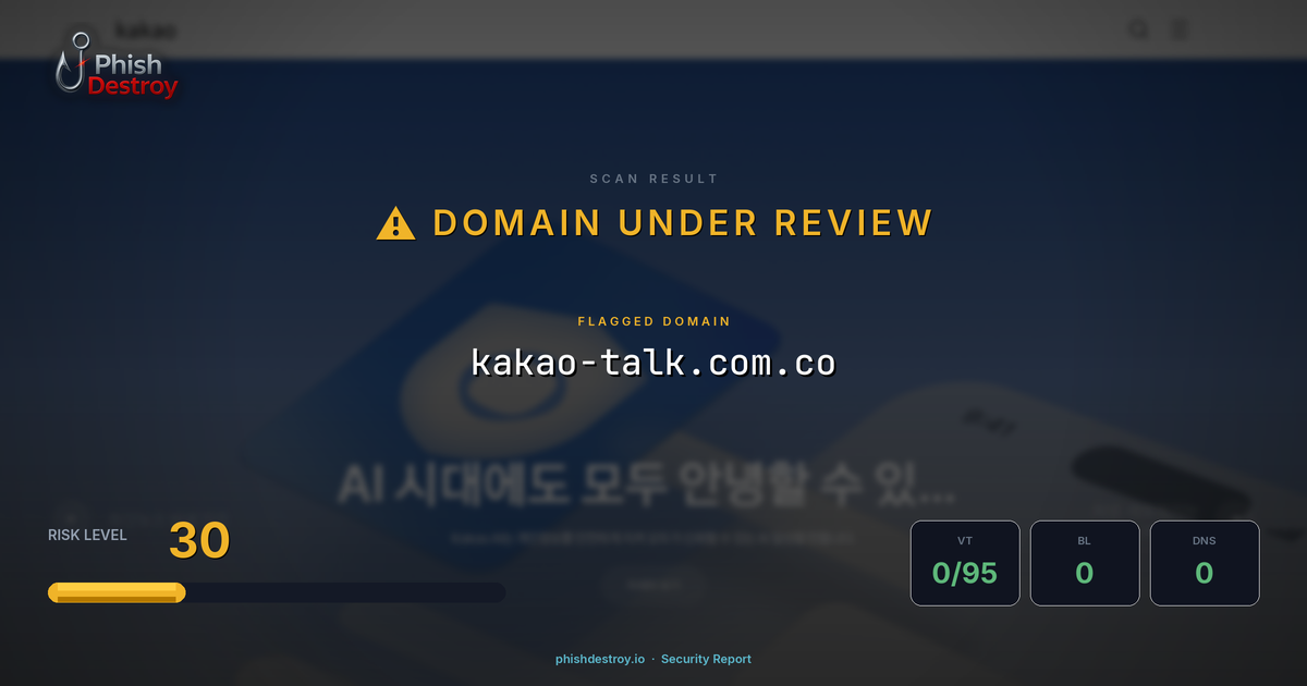 kakao-talk.com.co phishing report — threat analysis by PhishDestroy