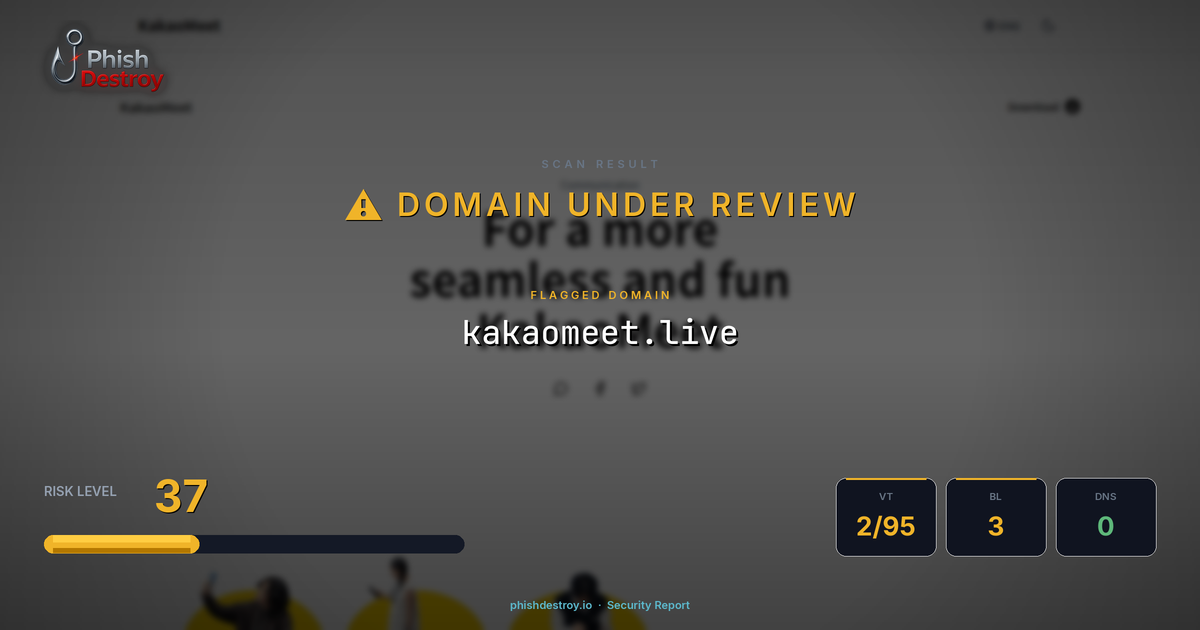 kakaomeet.live phishing report — threat analysis by PhishDestroy