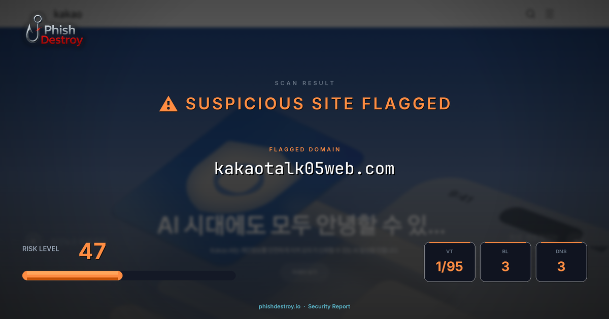 kakaotalk05web.com phishing report — threat analysis by PhishDestroy