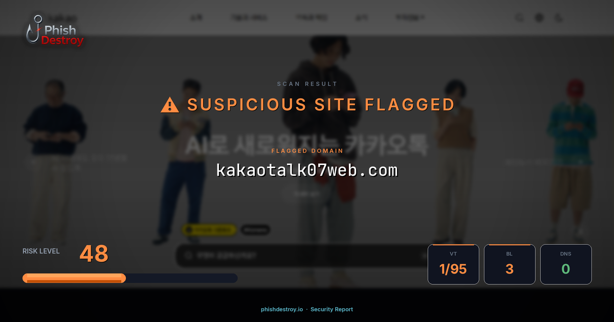 kakaotalk07web.com phishing report — threat analysis by PhishDestroy