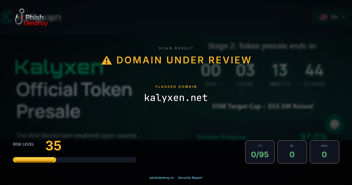kalyxen.net phishing report — threat analysis by PhishDestroy