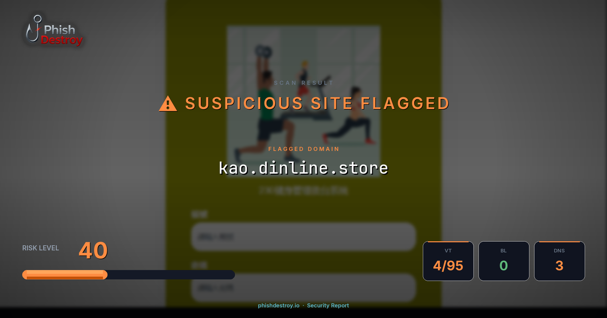 kao.dinline.store phishing report — threat analysis by PhishDestroy