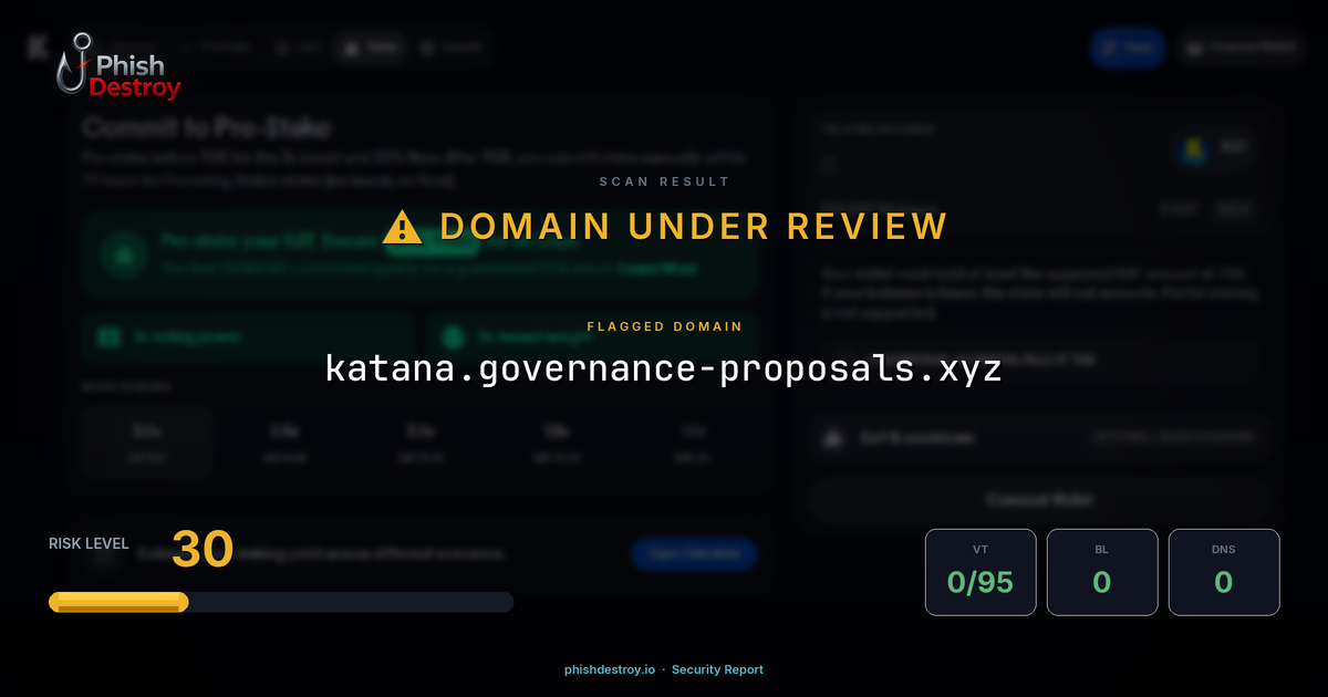 katana.governance-proposals.xyz phishing report — threat analysis by PhishDestroy